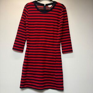 Gap Striped Knit Dress‎ Womens XS Red Navy Blue Excellent 3/4 Sleeve Nautical